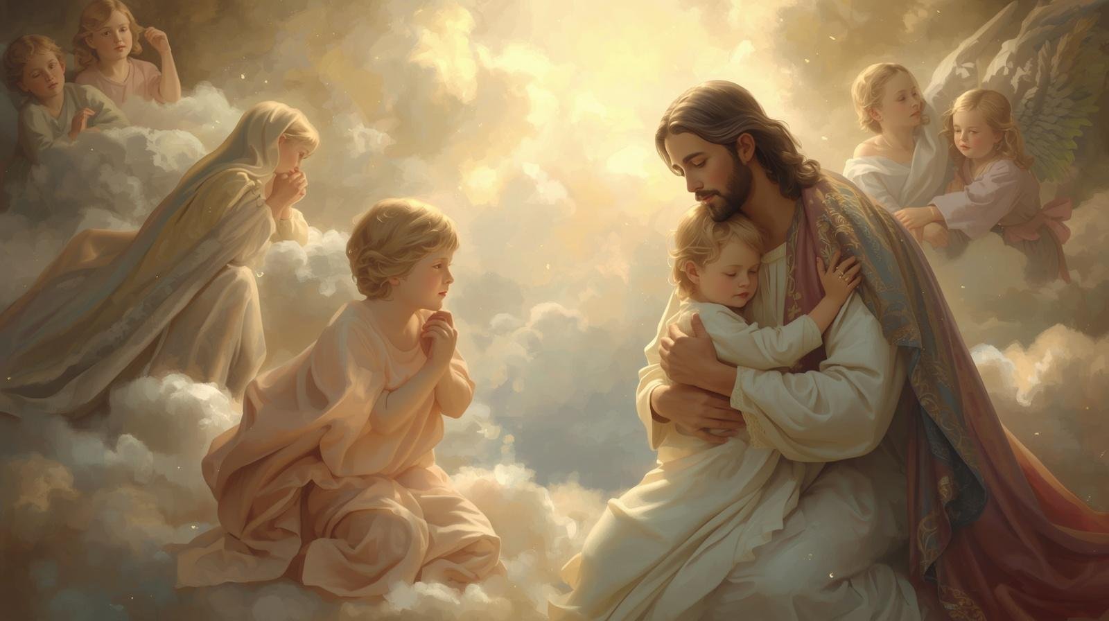 niños en el cielo con Jesús